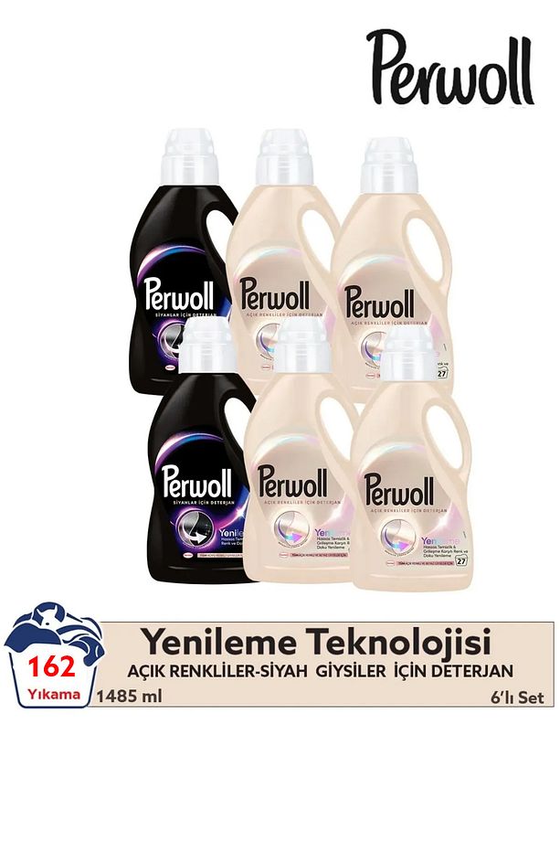 Açık Renkliler 4x 1.485 ml 27 Yıkama & Siyahlar 2x  1.485 ml 27 Yıkama 6'lı Set (162Yıkama ) - 1