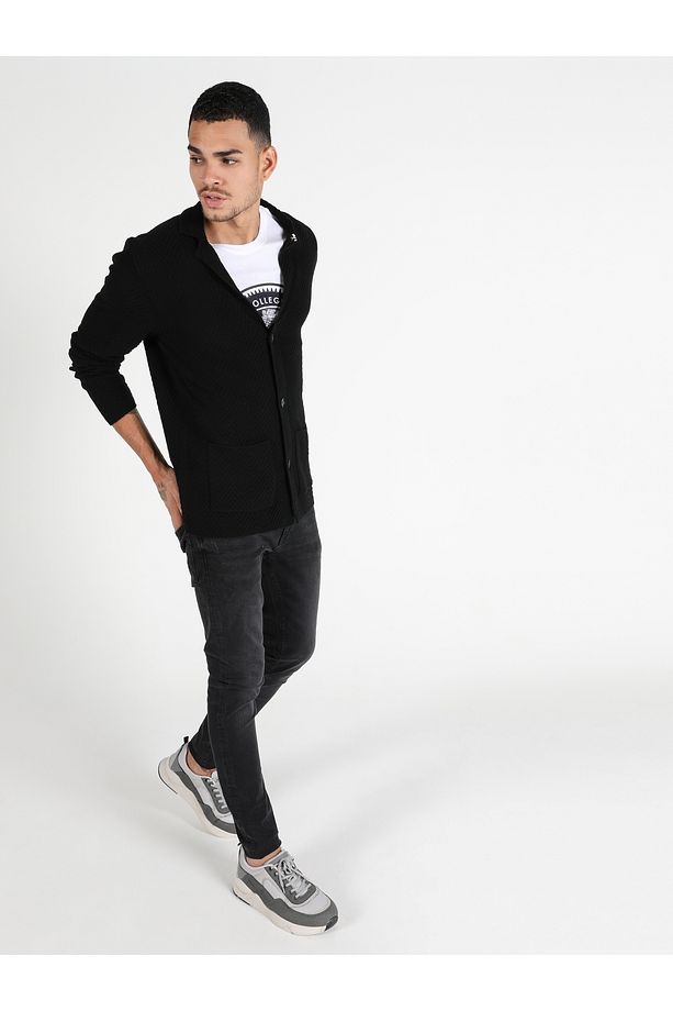 Regular Fit Erkek Siyah Hırka - 3
