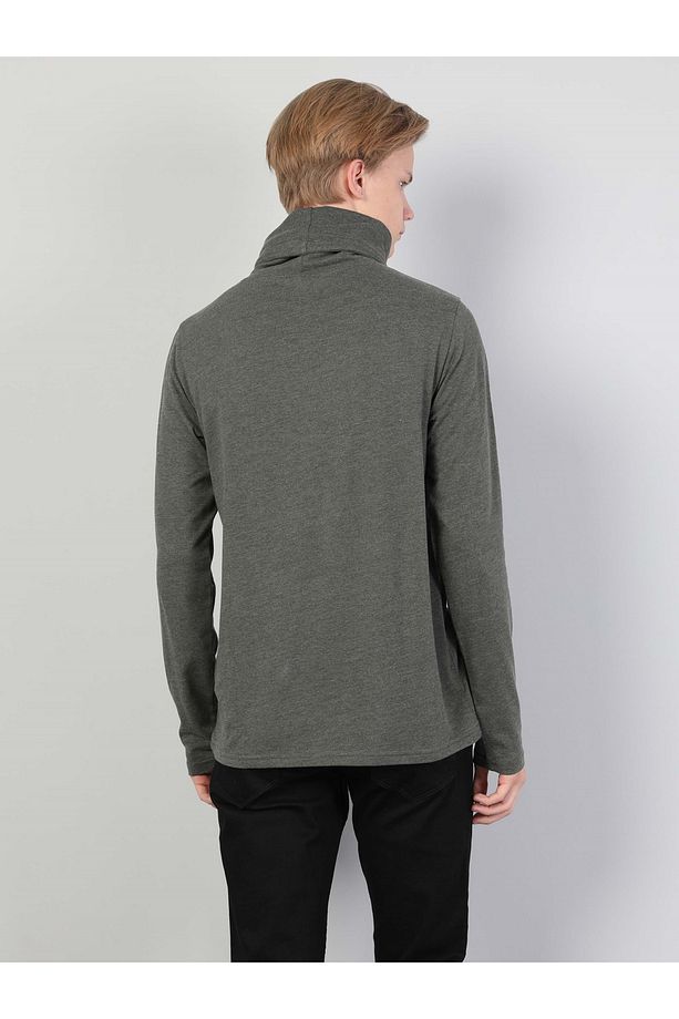 Regular Fit Yarim Balikci Erkek Haki Uzun Kol Tişört Cl1036982 - 2