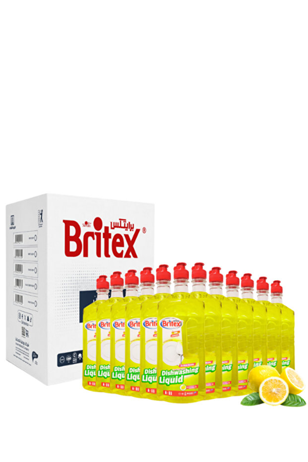 12 Pack of Britex Dishwashing Liquid with Moisturizing Glycerin " refreshing Lemon "