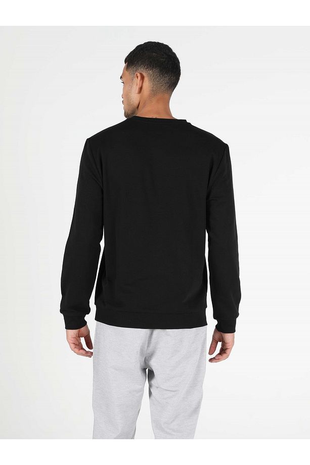 Regular Fit Erkek Siyah Sweatshirt - 2