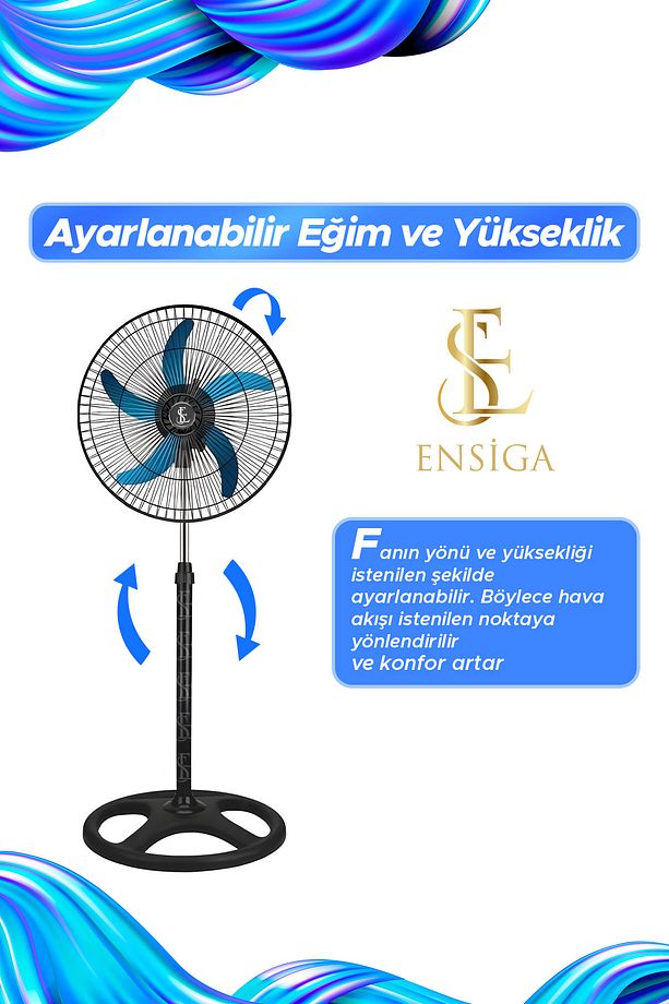 Vantilatör Güçlü 18" Sanayi Tip 4 Salınım 80W güçlü performansı ve dayanıklı yapı Fan - 3