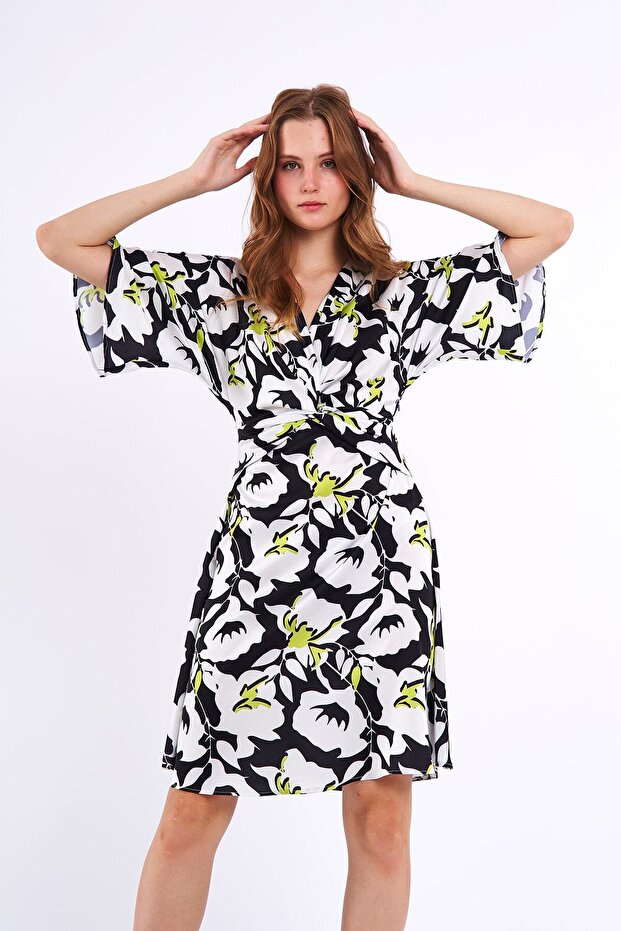 FLOWER PATTERNED MINI DRESS - 4