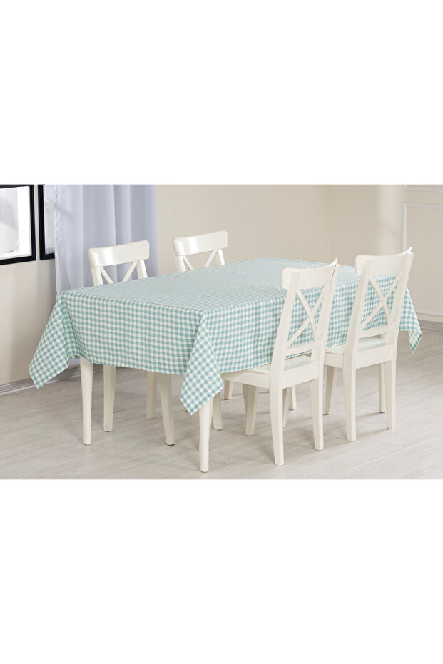 مفرش طاولة منقوش 150x220 تركواز