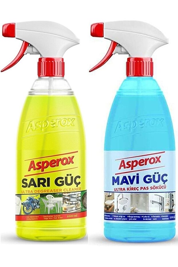 Asperox Sarı Güç ve Mavi Güç Sprey 1 lt 2'li - 1