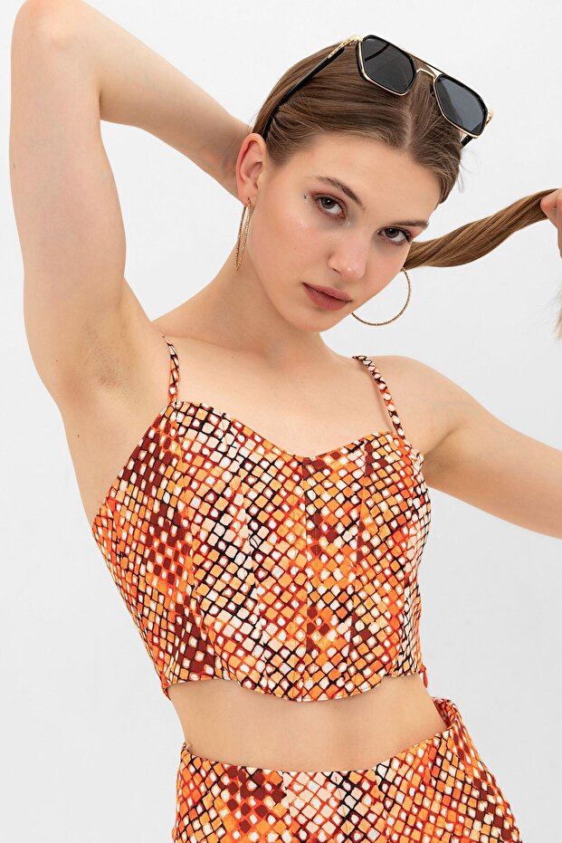 Patterned Bustier Set - 4