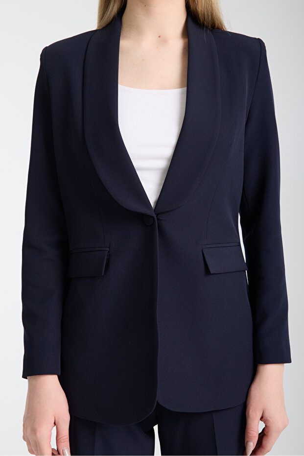 Button Detailed Blazer Jacket - 7