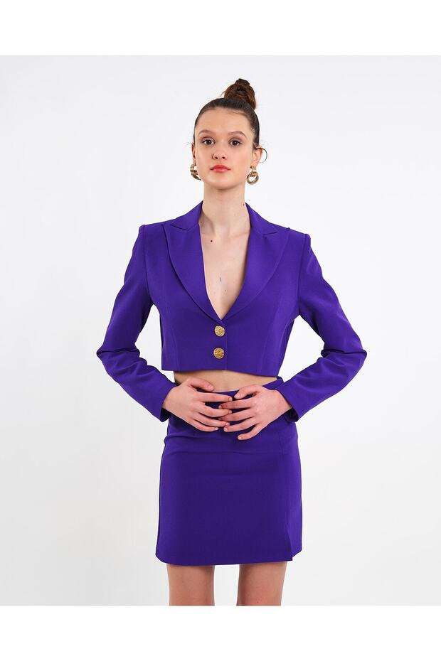 Kısa Blazer Ceket - 6