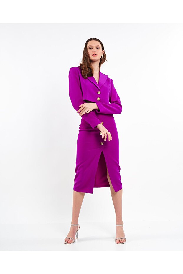 Kısa Blazer Ceket - 5