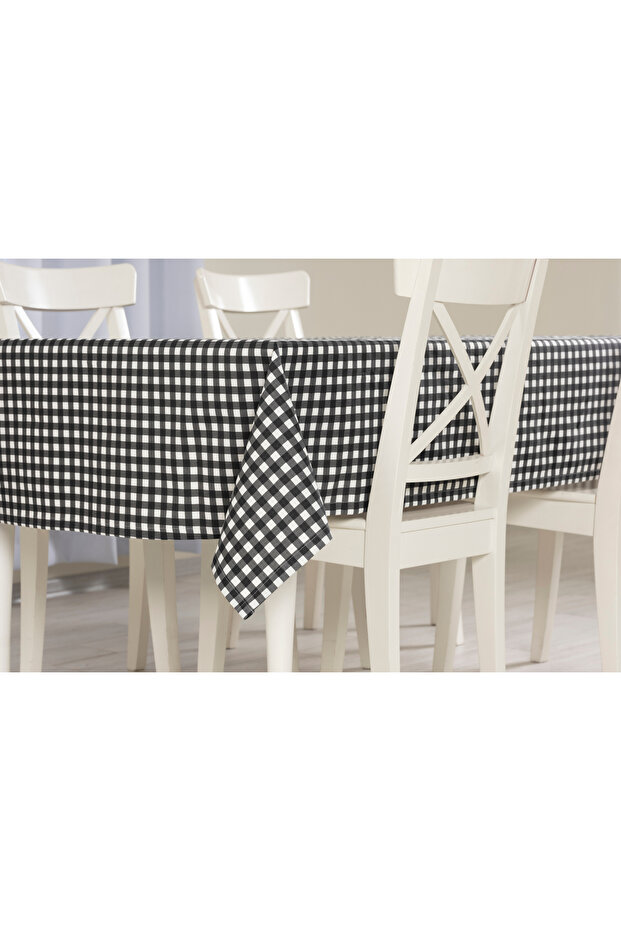 مفرش طاولة منقوش 150x220 أسود