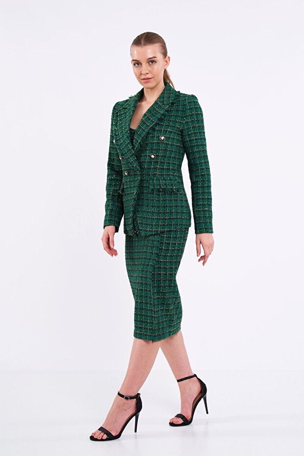 Simli Ekose Ceket - 5