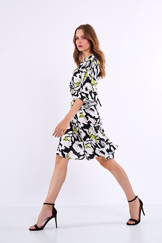 FLOWER PATTERNED MINI DRESS - 3