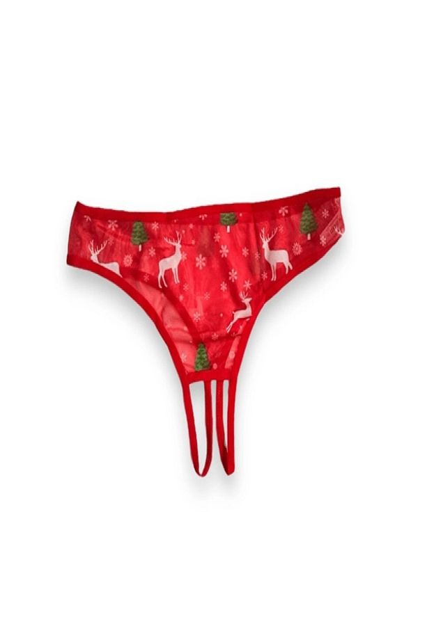 Yılbaşı Özel Bölgesi Açık Geyik & Çam Ağacı Baskılı String ❤️ - 4