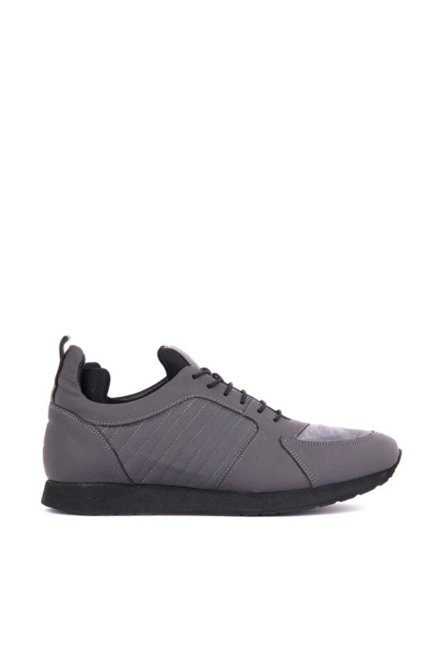 - Gray Leather Men's Casual Shoes 101-3525-6552E