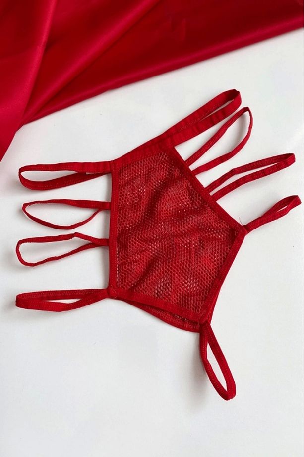 Taş Detaylı Fileli String - 3
