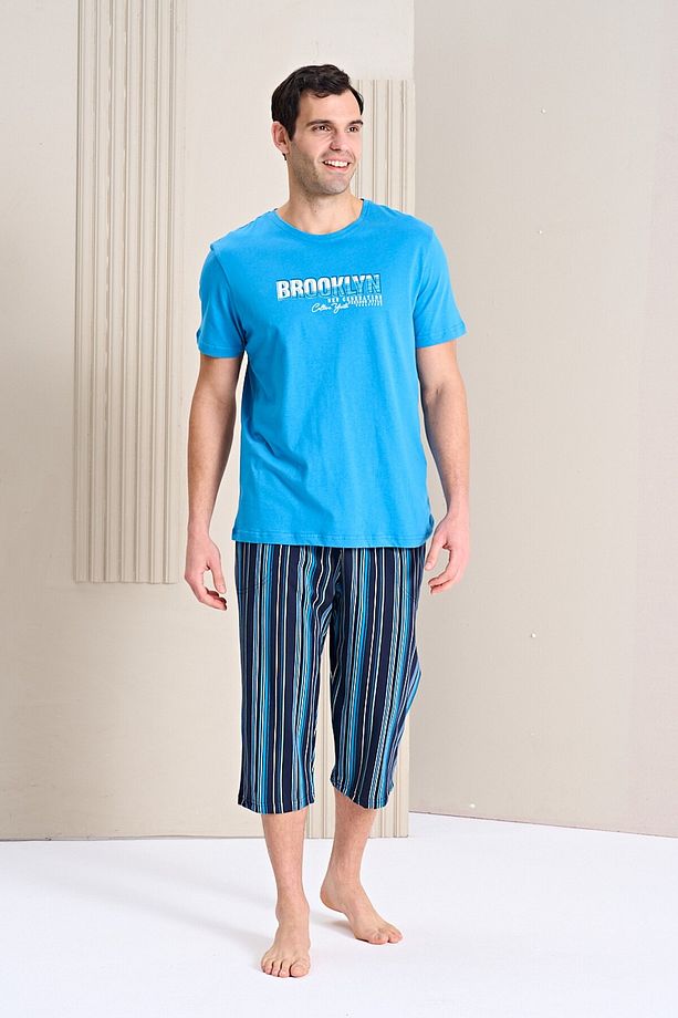 Erkek Pijama Takımı Kapri & Bermuda Kısa Kol - 3