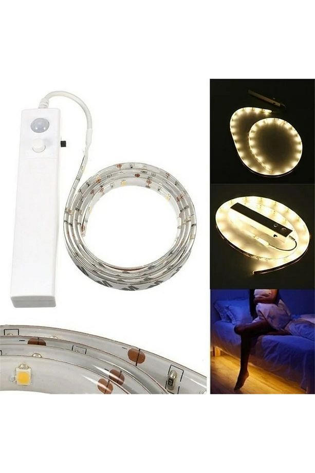 Hareket Sensörlü Pilli Led Gece Lambası Zamanlayıcılı Usb Şarjlı Dolap Yatak Altı Merdiven Işık Aydı - 3