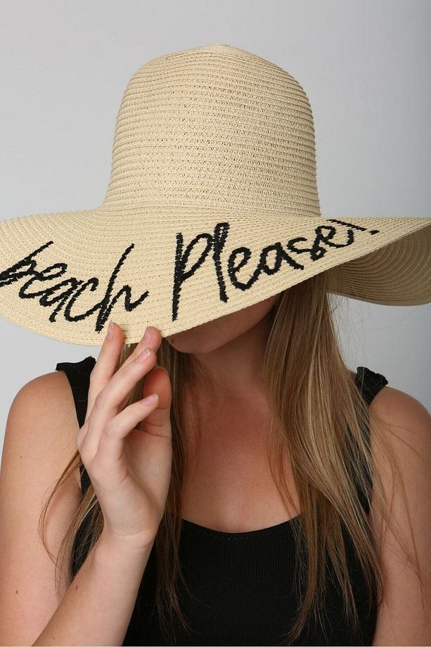 Beach Please Nakışlı Bej Hasır Şapka Hsr2029 Kutulu Gönderim - 3