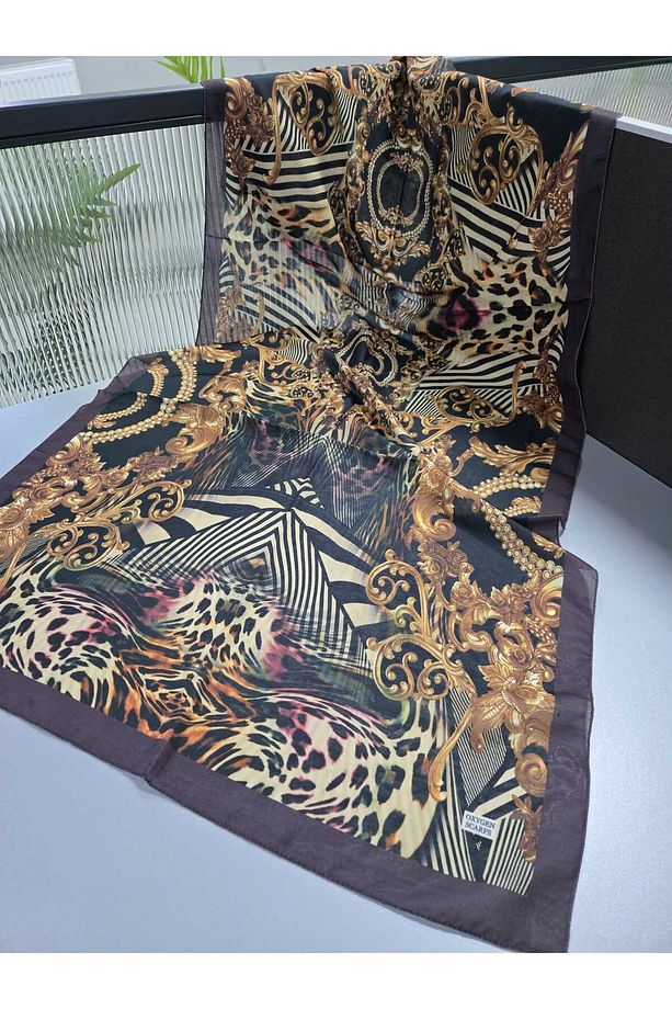 Etnik Leopar Desenli Pamuk Soft Şal - 2