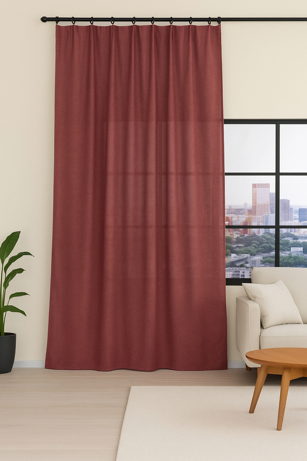 Nadia Background Curtain 170X270 Claret Red