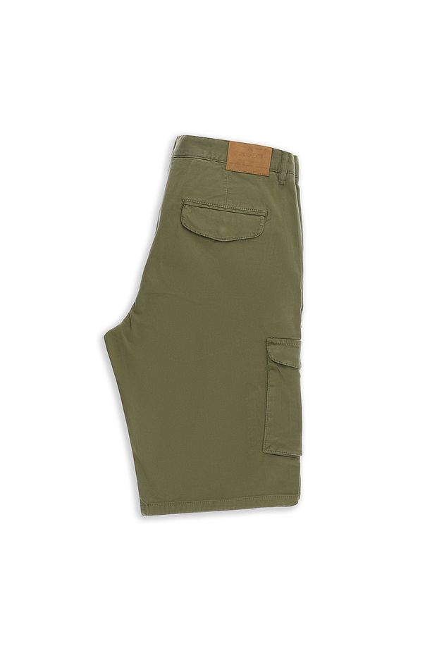 Regular Fit Kargo Cepli Pamuklu Bermuda Şort - 4