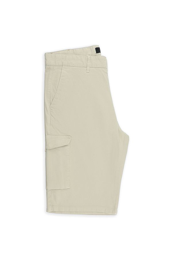 Regular Fit Kargo Cepli Pamuklu Bermuda Şort - 3