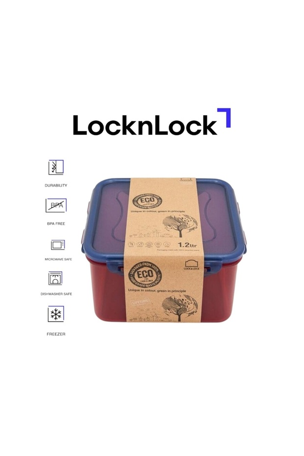 Eco-Friendly 1.2L Airtight Squared Food Container