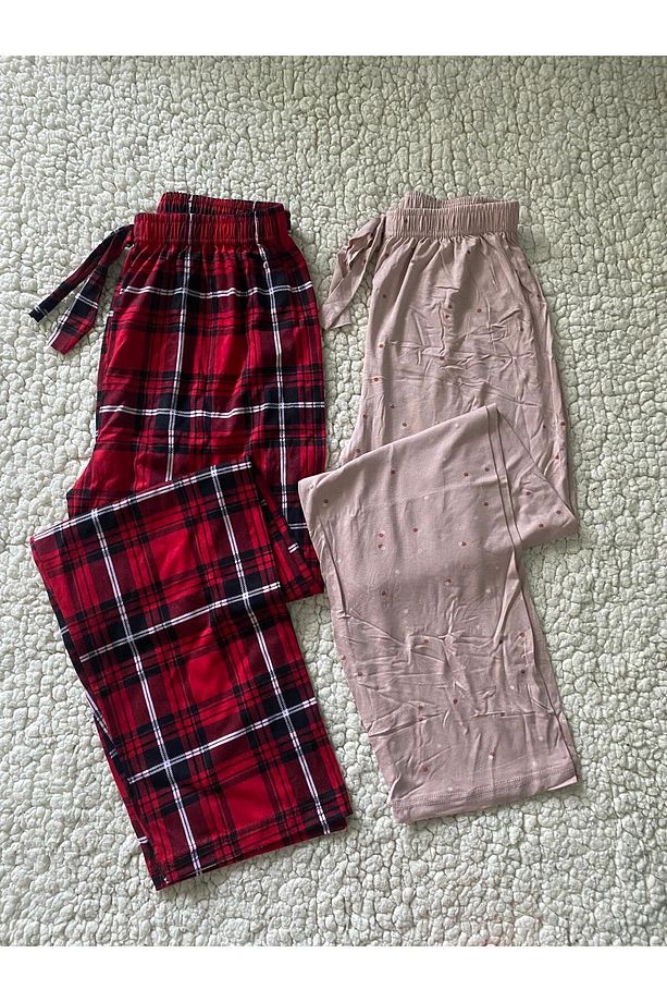 2'li Kadın Pijama Altı - Ultra Kalite Tek Alt Pijama - 1