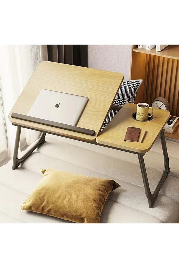 Laptop Standı Yükseltilebilir Ahşap Renk Ders Çalışma Masası Çocuk Çalışma Sehpası Yatak Sehpası YK - 3
