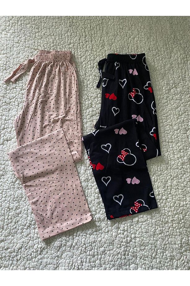 2'li Kadın Pijama Altı - Ultra Kalite Tek Alt Pijama - 1