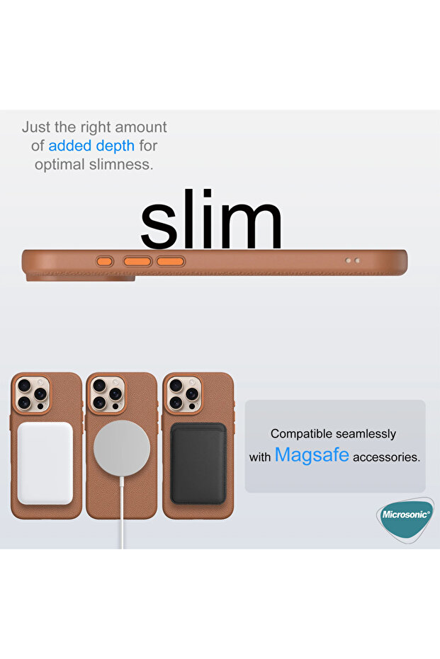 Apple iPhone 15 Pro Max Kılıf MagLeather Pro Gri - 5