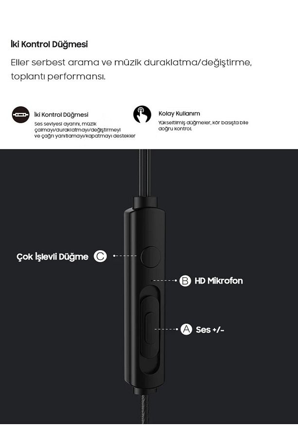 iPhone 6 uyumlu 3.5 mm Mikrofonlu Kablolu Kulaklık - 4