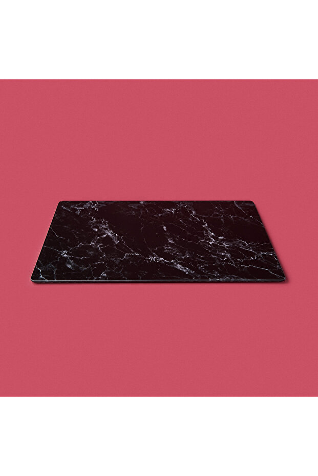 Marble Patterned Glass Cutting Board - Black - 30X40 cm