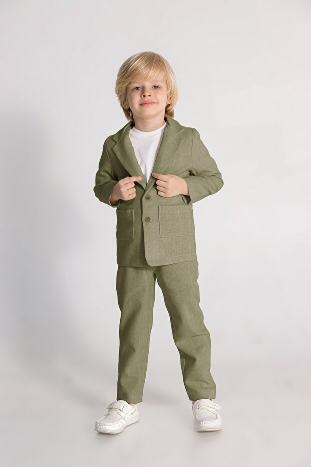 men's 3-piece linen suit