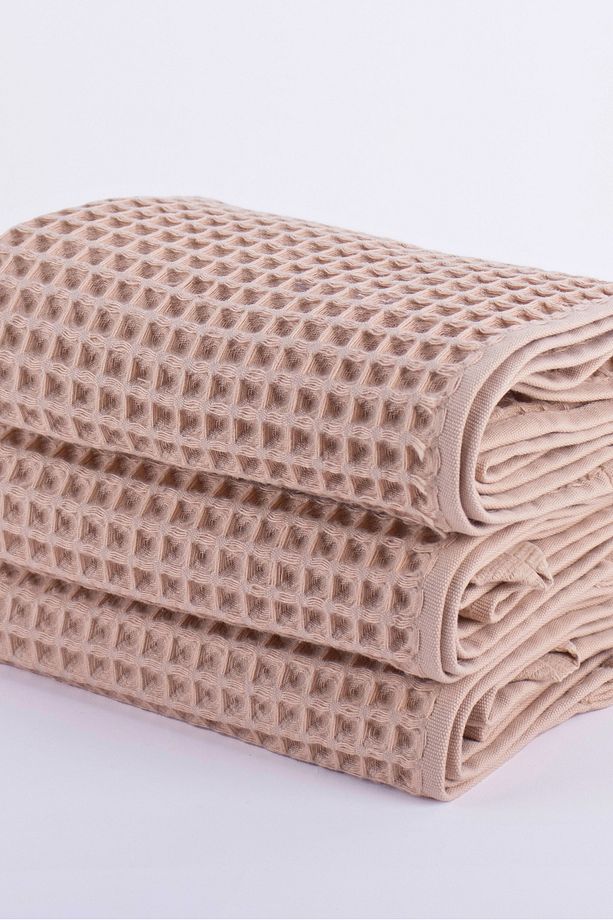 Lüks El Havlusu 3'lü Set, Waffle Dokuma, 100% Pamuk Yüksek Kalite Çabuk Kuruyan El Havluları - 8