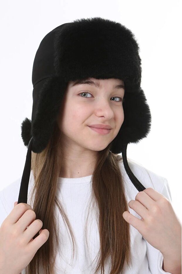 قبعة شتوية من الجلد الطبيعي فروي Ushanka Pilot للجنسين