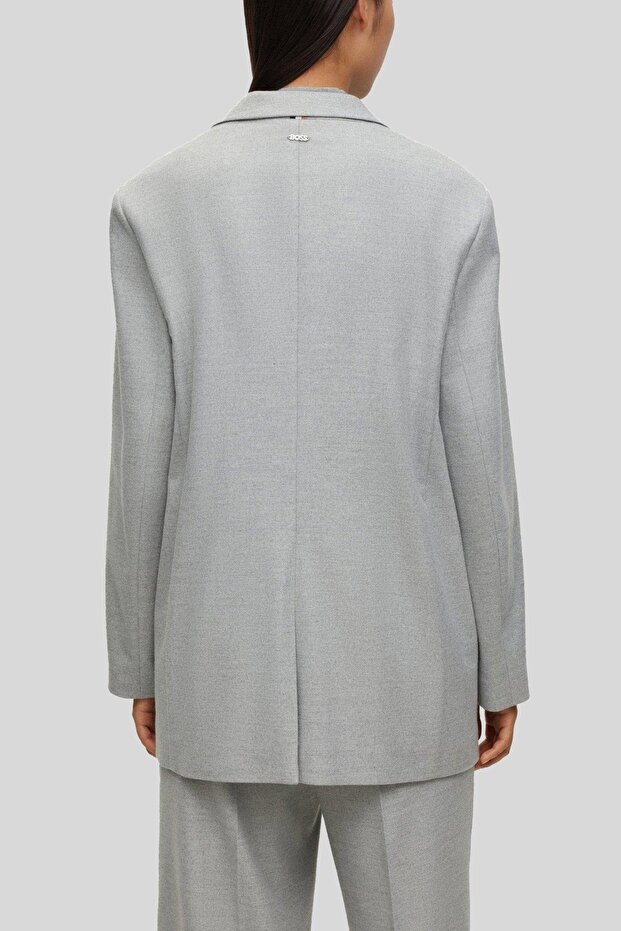 Kadın Oversize Ceket Gri - 4