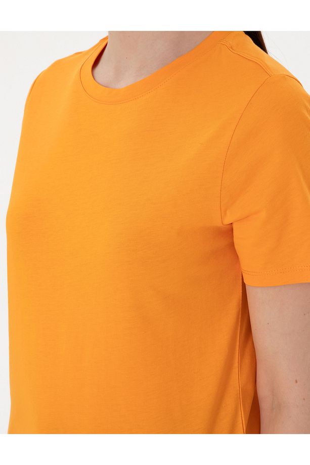 Turuncu Regular Fit Basic Tişört 50305766-VR051 - 7