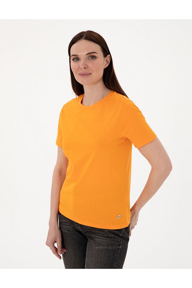 Turuncu Regular Fit Basic Tişört 50305766-VR051 - 3
