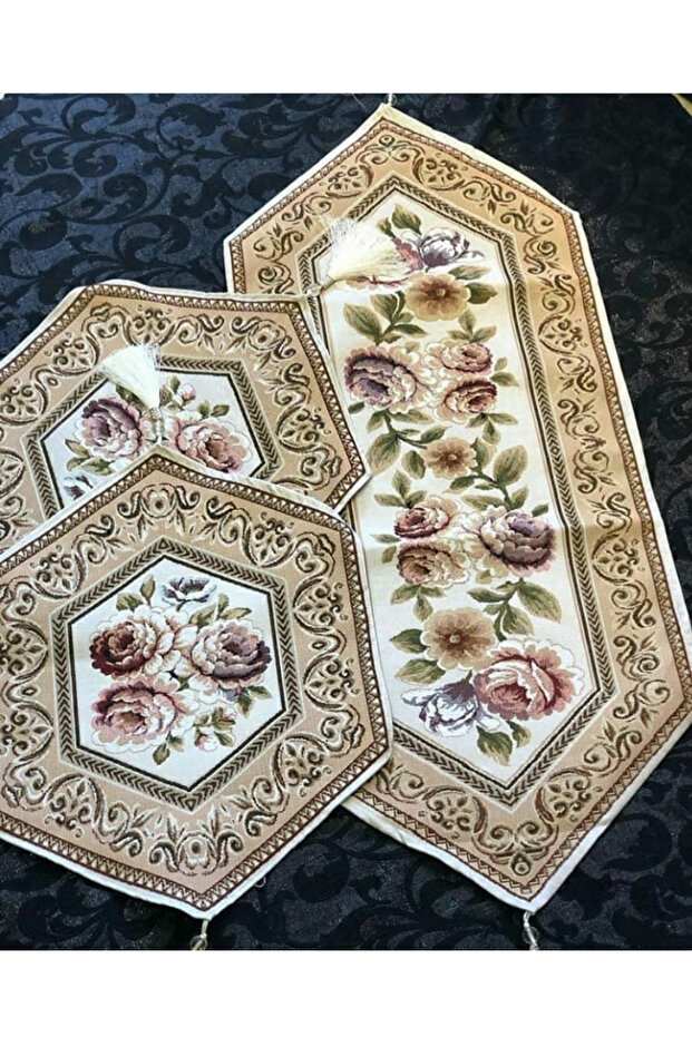 GOBLEN RUNNER 4 LÜ SALON SETİ - 3