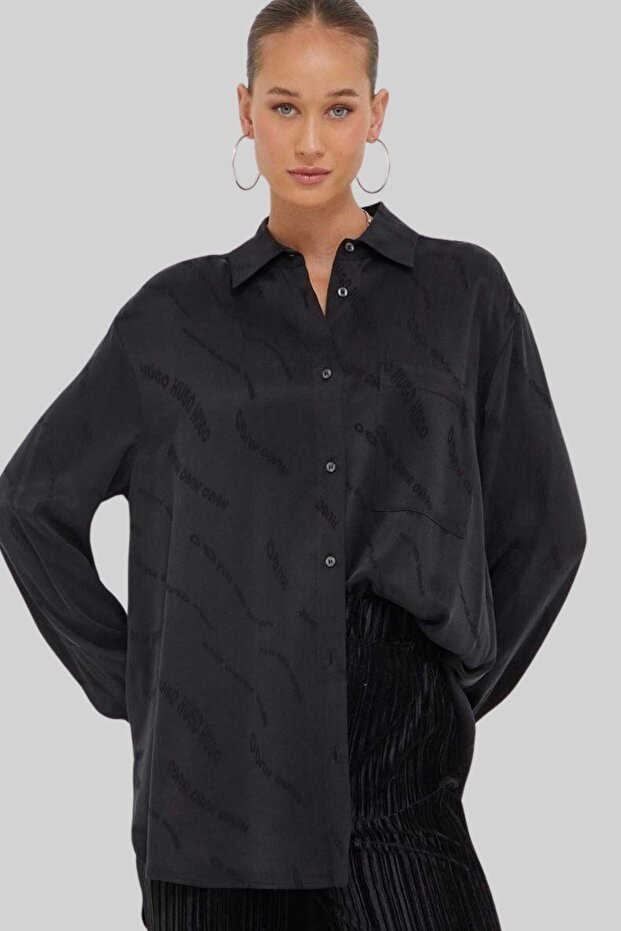 Kadın Regular Fit Gömlek Siyah - 4