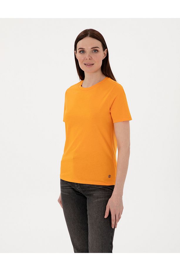 Turuncu Regular Fit Basic Tişört 50305766-VR051 - 1