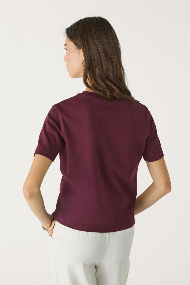 Basic kalın regular fit t-shirt - 4