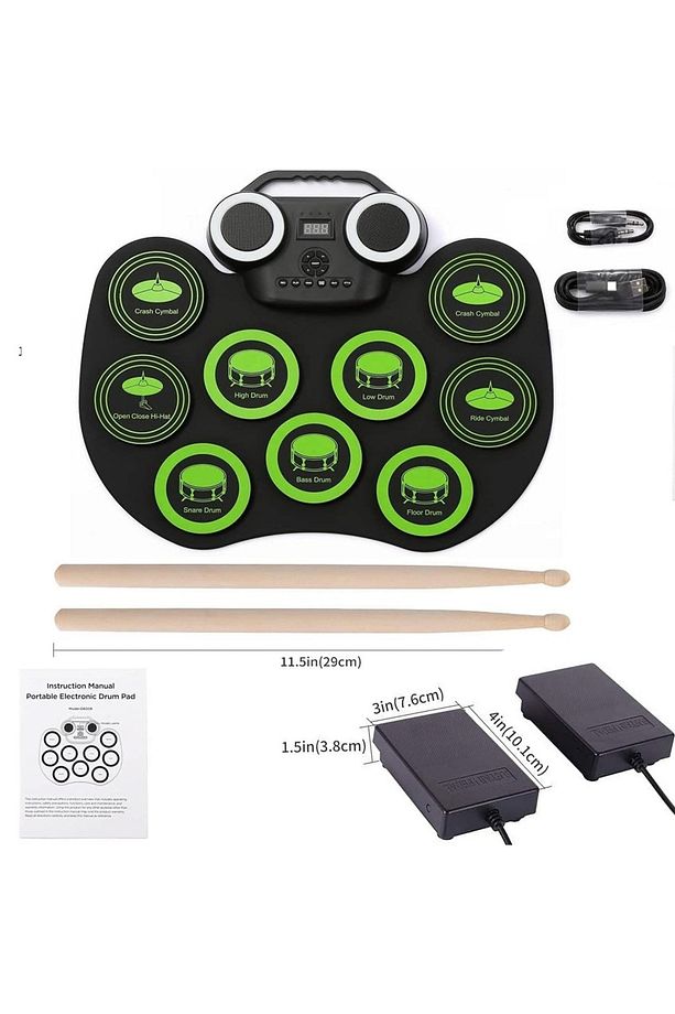 Dijital Şarjlı Bas Bateri Davul Elektronik Roll Up Drum Taşınabilr Silikon - 6