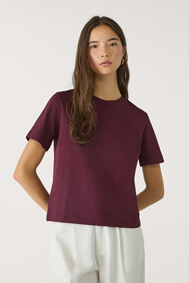 Basic kalın regular fit t-shirt - 1