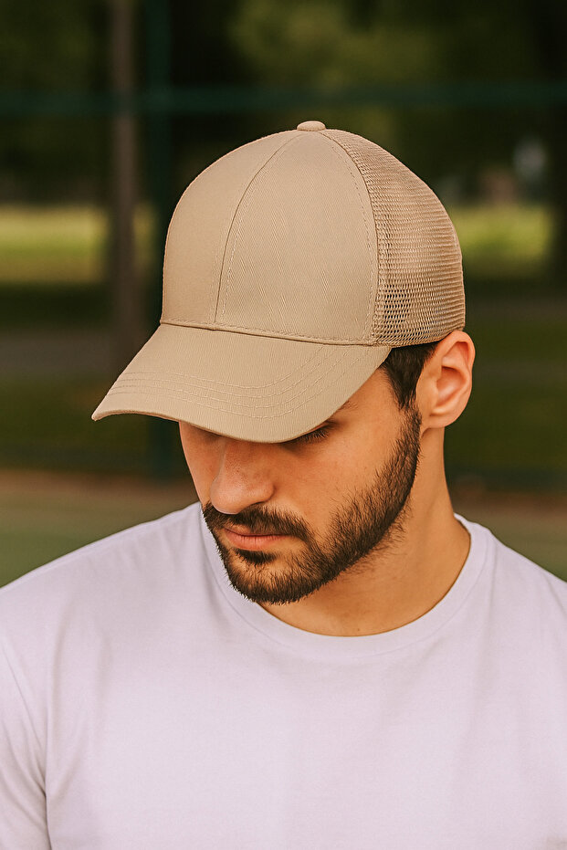 Summer Cotton Hat with Mesh Back