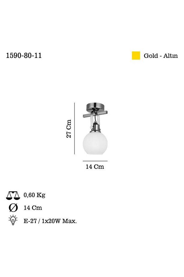 PAMO ALTIN TEKLİ PLAFONYER AVİZE - 2