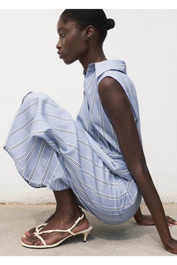 Büzgü bantlı sandalet - 2