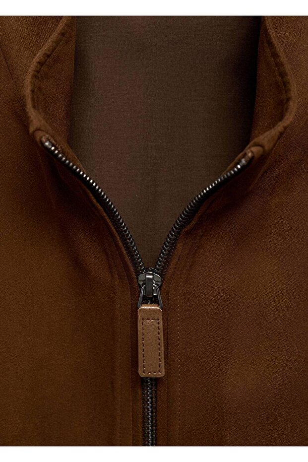 Suede Leather Look Jacket - 5