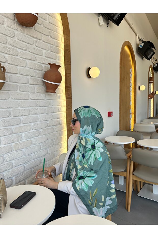 Desenli bambu kraş şal - 4